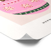 Retro Kerstmis Bauble Pink Holiday Poster (Hoek)