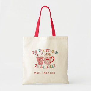 Retro Kerstmis Boodschappentas Tote Bag
