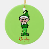 Retro Kerstmis Elf-Ornament Keramisch Ornament (Voorkant)