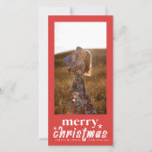 Retro Kerstmis Foto Feestdagenkaart (Voorkant)