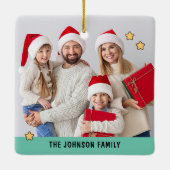 Retro Kerstmis Fotootje Keramisch Ornament (Achterkant)