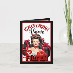 Retro Kerstmis Geen Filter Pinup Bedankkaart