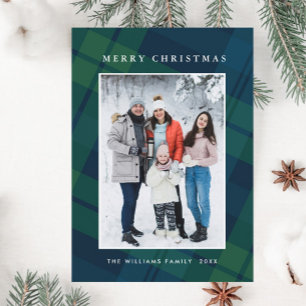 Retro Kerstmis gereplay één foto groet Feestdagenkaart