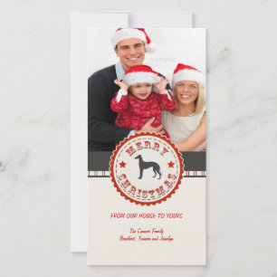 Retro Kerstmis Greyhound-hond aangepaste foto Feestdagenkaart