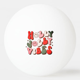 Retro Kerstmis Holly Jolly Vibes Trendy Feestdagen Pingpongballen