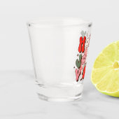 Retro Kerstmis Holly Jolly Vibes Trendy Feestdagen Shot Glas (Links)