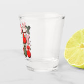 Retro Kerstmis Holly Jolly Vibes Trendy Feestdagen Shot Glas (Rechts)