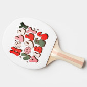 Retro Kerstmis Holly Jolly Vibes Trendy Feestdagen Tafeltennisbatje (Zijkant)