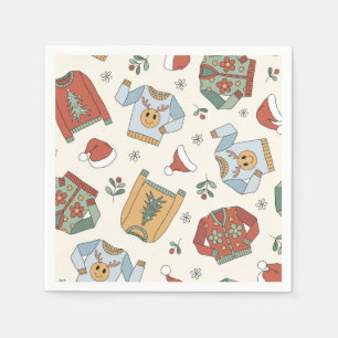 Retro Kerstmis Horrelijke Trui Feest Servet