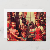 Retro Kerstmis Horror Briefkaart (Voorkant / Achterkant)