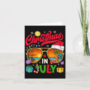 Retro Kerstmis In Juli Zonnige Strand Zomer Hawai Kaart