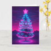 Retro Kerstmis Kaart (Gele Bloem)