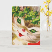 Retro Kerstmis Kaart (Gele Bloem)