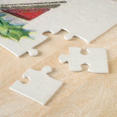 Retro Kerstmis kattenborstel Legpuzzel (Zijkant)