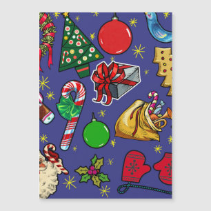 Retro Kerstmis Kleurrijk Blauw Rood Groen