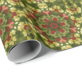 Retro Kerstmis Mandala Cadeaupapier (Rol Hoek)