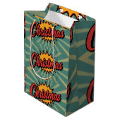 Retro Kerstmis Medium Cadeauzakje (Achterkant Gekanteld)