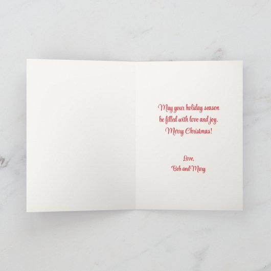  Retro Kerstmis Meisje in Pony Staart Custom Feestdagen Kaart (Binnen)