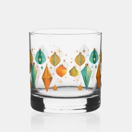 Retro Kerstmis Mid Century Modern Whisky Glas (Voorkant)