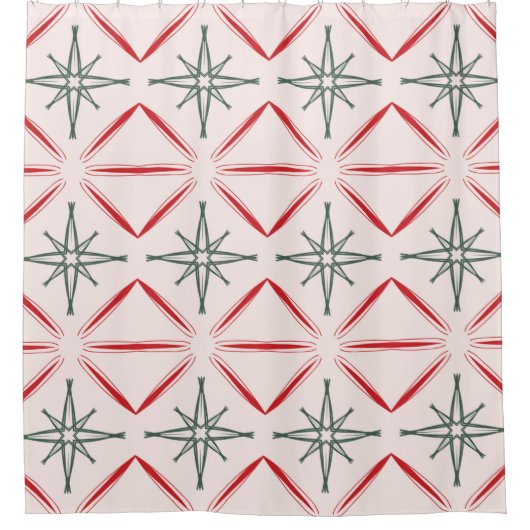 Retro Kerstmis, midden eeuw naadloos patroon in vi Douchegordijn (Voorkant)