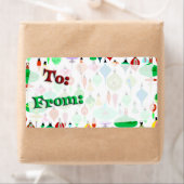 Retro Kerstmis naar Van Etiketten (Insitu)