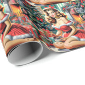 Retro kerstmis omhoog cadeaupapier (Rol Hoek)