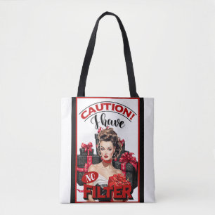 Retro Kerstmis Ongefilterde Pin-up Draagtas