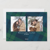 Retro Kerstmis Plaid 3 Foto Groet Feestdagenkaart (Achterkant)