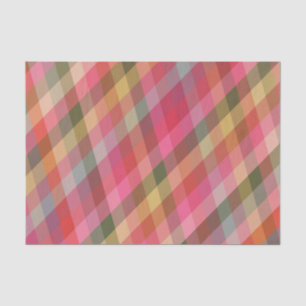 Retro Kerstmis Plaid Aardse Rode Preppy Vakantie Tissuepapier