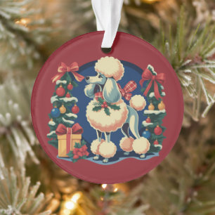 Retro Kerstmis Poodle Vintage Jaren 50 Vakantie Ho Ornament