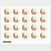Retro Kerstmis Rendier Faux Gold Ronde Sticker (Vel)