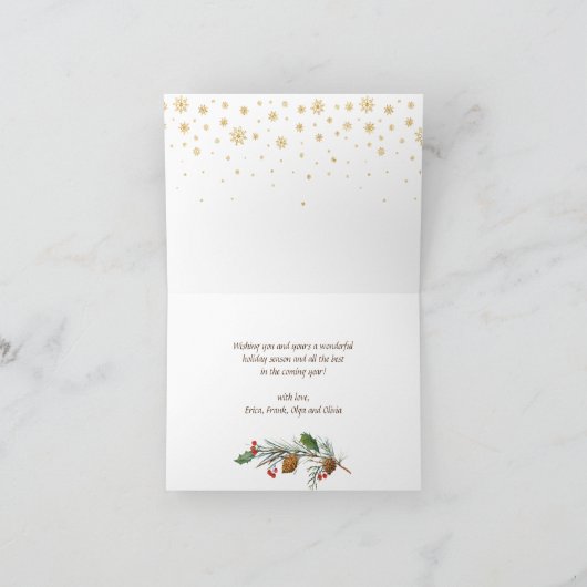 Retro Kerstmis Rustic 2 PHOTO Greep Feestdagen Kaart (Binnen)