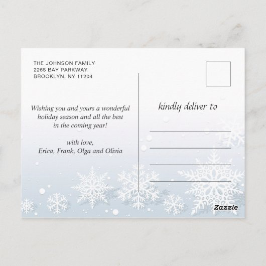 Retro Kerstmis Rustic 3 PHOTO Greeting Holiday Briefkaart (Achterkant)