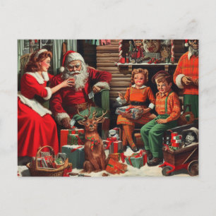 Retro Kerstmis Santa Horror Briefkaart