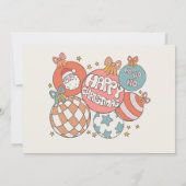 Retro Kerstmis Santa ONEderful Eerste Verjaardag Kaart (Achterkant)