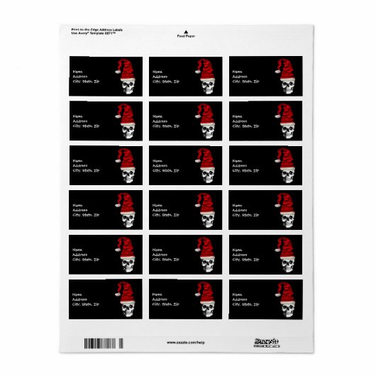 Retro Kerstmis Santa Skull Etiket (Full Sheet)