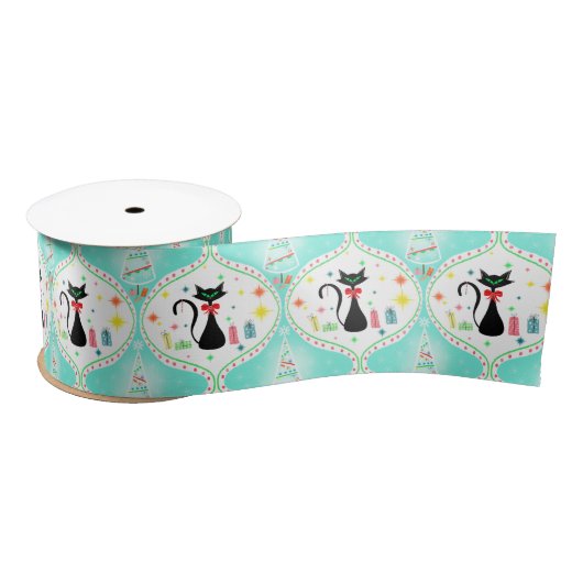 Retro Kerstmis Siamese Cat Ogee Lint (Spoel)