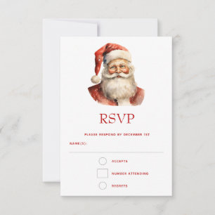 Retro Kerstmis Sinterklaas RSVP Kaartje