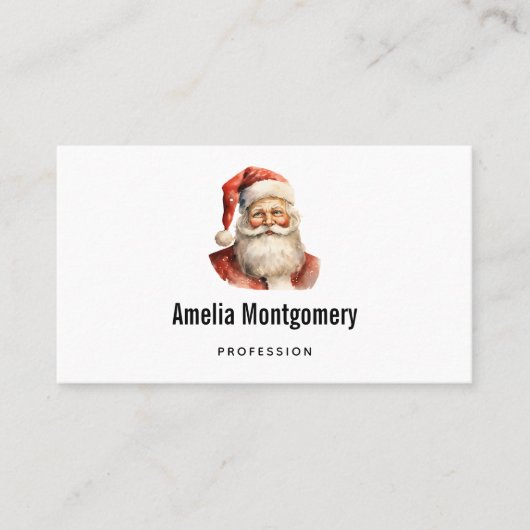 Retro Kerstmis Sinterklaas Visitekaartje (Voorkant)