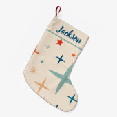 Retro Kerstmis Sparkle Custom Kleine Kerstsok (Voorkant (Hangend))