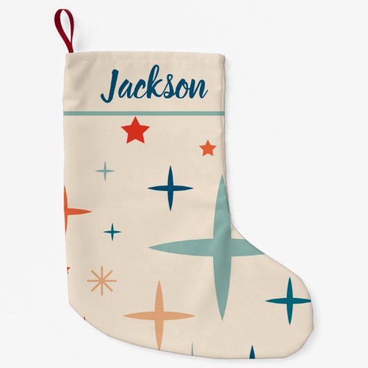 Retro Kerstmis Sparkle Custom Kleine Kerstsok (Voorkant)