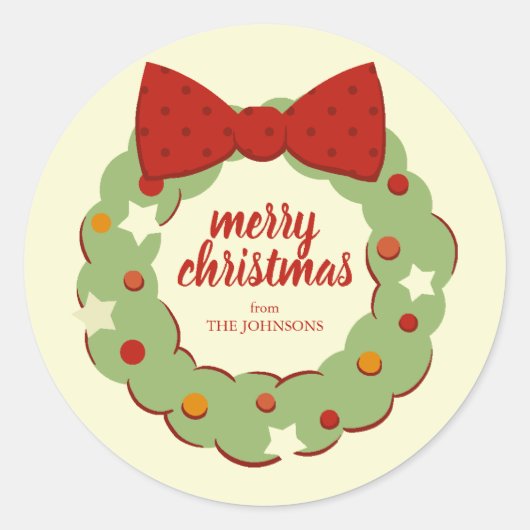 Retro Kerstmis Sticker (Voorkant)