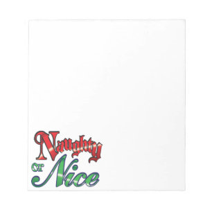 Retro Kerstmis, Stout of Braaf Rood Groene Letters Notitieblok