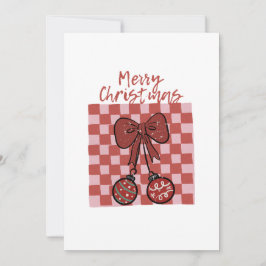 Retro Kerstmis Strik en Ornamenten Ontwerp Kaart