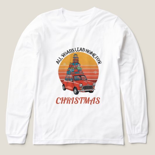 Retro Kerstmis Tri-Blend Shirt (Voorkant)