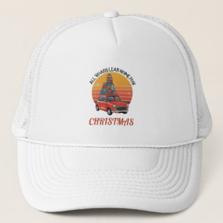 Retro Kerstmis Trucker Pet
