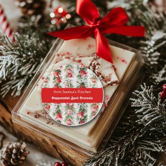 Retro Kerstmis, Vanuit mijn keuken, Aangepast Ronde Sticker