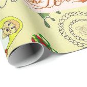 RETRO KERSTMISILLUSTRATIE IWrapping Papier (Rol Hoek)