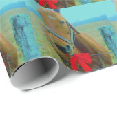 retro kerstpaard cadeaupapier (Rol Hoek)