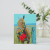 retro kerstpaard feestdagenkaart (Staand voorkant)